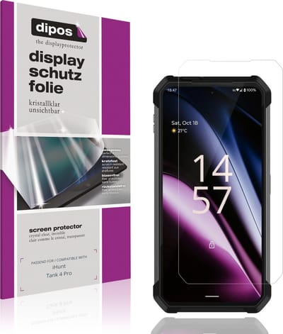 dipos – 4x Beschermfolie geschikt voor iHunt Tank 4 Pro | Krasbestendige & heldere Screenprotector Ultra-Thin