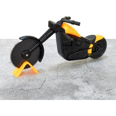 Coupe-pizza en acier inoxydable pour moto, outil de coupe à une roue, hachoir à pizza, trancheuse, gadget de cuisine, couteau à gâteau ménager black