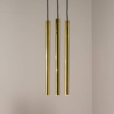 Euluna Hanglamp Sone, baldakijn rond, 3-lamps, messing