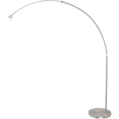 Vloerlampen Staal kleurige booglamp Sparkled Light 7268ST hoogte uitschuifbaar en kantelbaar Steinhauer