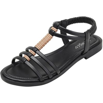 Grote Maten 36 -42 Dames T-Strap Flats Sandalen Bohemen Nationale Stijl Eenvoudige Slippers Zomer Strand Schoenen Vrouwelijke Leren Sandalen 36