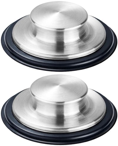 2 stuks - RVS gootsteenstop Ø85 mm - Stevige en duurzame afvoerstop voor keukenwasbak - Ideaal voor het vasthouden van water en tegen lekkage - Praktische en herbruikbare gootsteenplug - Keukenaccessoire