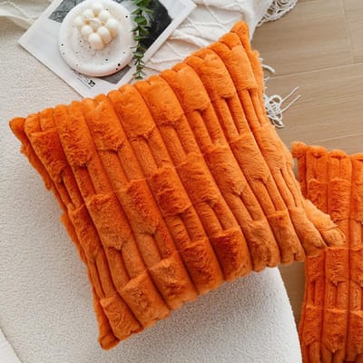 CANIRICA Kussensloop Kussion Pluche Oranje Super Zacht 30x50cm Winter Essentieel voor Woonkamer Bank Slaapkamer Huis Kussensloop 45x45cm