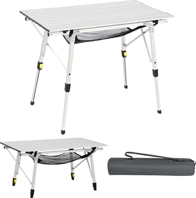 Camping Tafels Die Opvouwbare Picknick Tafel Opvouwbare Draagbare Met Hoogte Verstelbare Benen Opvouwbare Tafel 3ft Aluminium Rollup Outdoor Tafel Lichtgewicht Opvouwbaar Voor Strand Vissen Tuin BBQ
