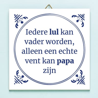 Tegeltje Iedere lul kan vader worden van Ditverzinjeniet