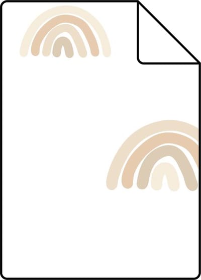 Proefstaal ESTAhome behang regenboogjes beige en wit - 26.5 x 21 cm - 139684-S
