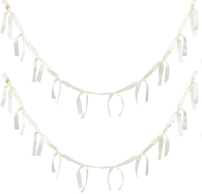 Dailygoods- Strikslinger 2 stuks - Witte Bannerdecoraties - 160 cm