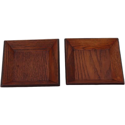 2 Stuks Vierkant Houten Dessertbord Japanse Stijl Houten Dessertschotel Koekjes Snackbord Groot Formaat 10x10cm brown
