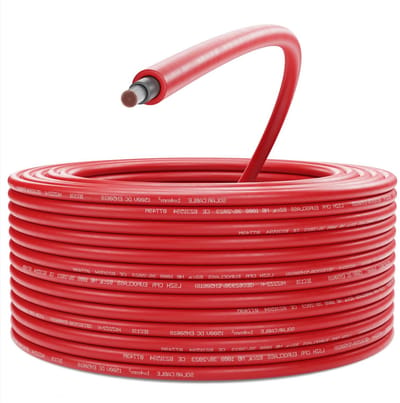 Zonnekabel 4mm² - PV kabel Fotovoltaïsche kabel - Zonnepanelen installeren - UV- en weerbestendig - 100 meter - Rood