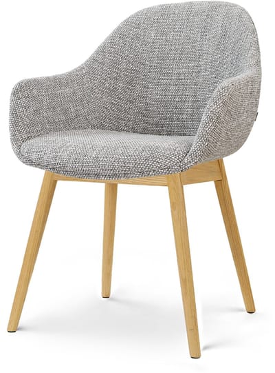 Nolon Nio-Mae Eetkamerstoel grijs blend - houten onderstel - scandinavisch - stoffen zitting - comfortabel