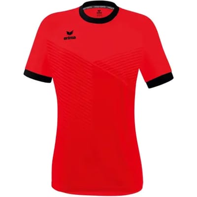 Erima Mantua Shirt Korte Mouw Dames - Zwart / Rood | Maat: 34