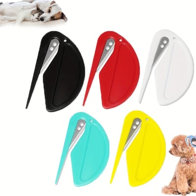 Outil de toilettage multi-couleurs Pets Purrfect - Démêlant et brosse anti-mue avec coupe-poils et épilateur pour chats et chiens, Convient aux chatons et chiots 1PCS jaune