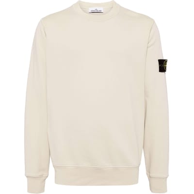 Stone Island Pull Uni Col Rond Logo Manches Longues Sweatshirt Homme sweatshirt Beige 811563051-V0097 L white