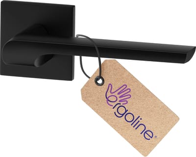 ERGO line Zwarte Deurbeslag ZOE, Deurbeslag set Binnendeur, Deurklink Set, Deurklink Op Vierkant Rozet zonder extra onderrozet, Mat Zwart, Deurkruk, Incl. Bevestigingsmateriaal - Terugslagveer