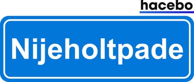 Hacebo - Plaatsnaam Sticker - 29x10 CM - Nijeholtpade sticker - Verkeersborden sticker - grappige cadeaus - Nijeholtpade