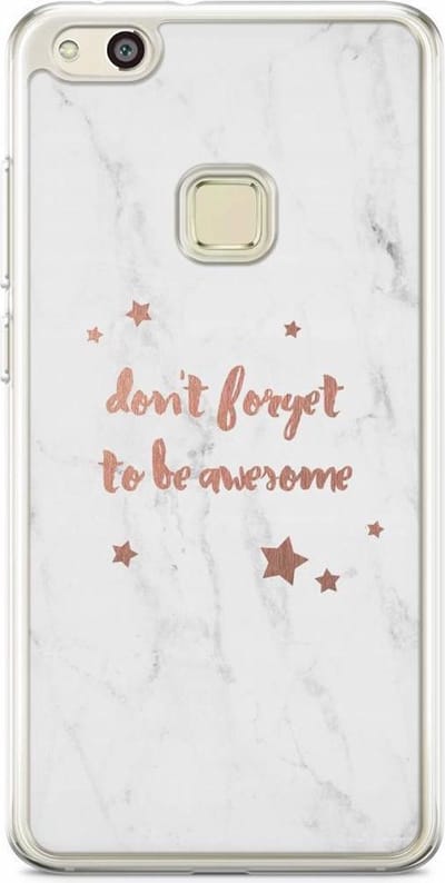 Casimoda® hoesje - Geschikt voor Huawei P10 Lite - Be Awesome - Siliconen/TPU - Soft Case - Grijs - Tekst