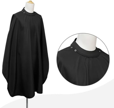 WiseGoods Premium Kapperscape Volwassenen - Kapmantel Met Siliconen Kraag En Drukknopen - Voor Barber / Kapper & Salon - Zwart