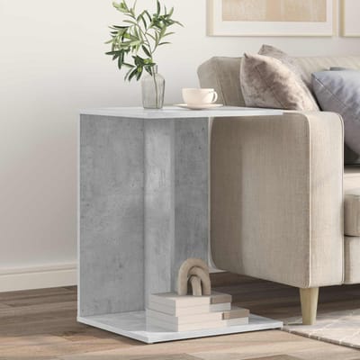 vidaXL - Bijzettafel - Beton - Grijs - 45 - x - 40 - x - 62,5 - cm - Bewerkt - hout