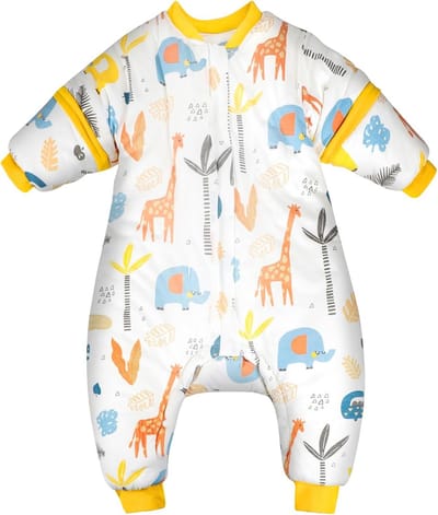 Baby Slaapzak met Voeten en Uitneembare Mouwen - Katoen & Warme Winterversie (2.5/3.5 Tog)