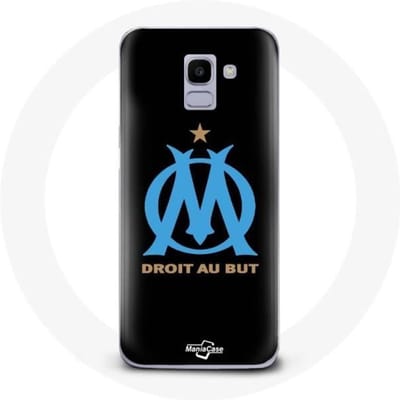 Coque - Olympique de Marseille - Galaxy J6 2018 - Noir - Souple - Protection noir