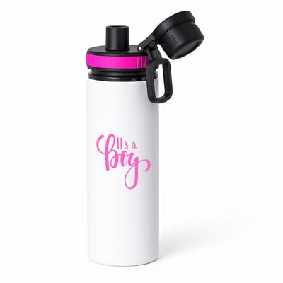Hacebo® - It's a Boy waterfles met draaidop roze - Baby - Kersverse ouders - Geboorte kraamcadeau jongen - babyshower - water fles - 850ML