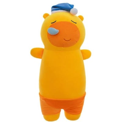 Capybara Lulu Slaperig Snurkend Pluche Speelgoed Lang Grote Maat Bedtijd Been-Omhelzende Kussenpop Zacht Comfort Kussen Voor Slapen Cadeau 50cm orange