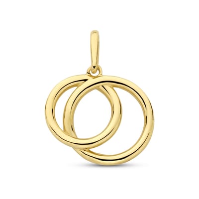 New Bling - 9NBG-0925 - 14K geelgouden Hanger – Cirkels – Dames Hanger