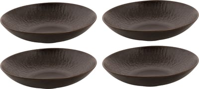 Palmer - Bord diep - Pastabord - Ruston - 22 cm - Bruin - Stoneware - Bordenset - 4 stuks
