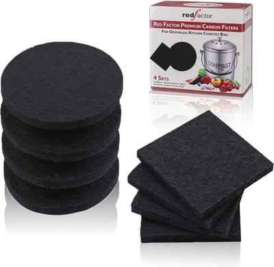 Actieve Kool Reservefilters voor Geurloze Compostbakken - 8 Stuks (4 Rond, 4 Vierkant)
