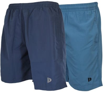 2-Pack Donnay - Micro Fibre Short (Ian) - Sportbroek - Heren - Navy/Light Denim blue (787) - maat S