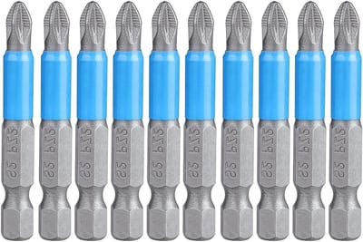 10-delige PoziDriv PZ2 magnetische schroevendraaier bits set van 50mm, anti-slip en geschikt voor power tools, ideaal voor klussen en montagewerkzaamheden