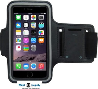 Mobtsupply Zwart Sportarmband(5.5 tot 6.0 Inch) inclusief Sleutelhouder + Kaarthouder
