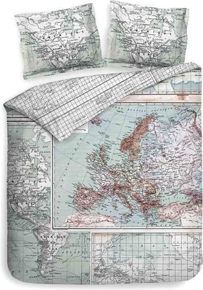 Heckett & Lane Greyson - Dekbedovertrek - Lits-jumeaux - 240x200/220 cm + 2 kussenslopen 60x70 cm - Crystal Blue