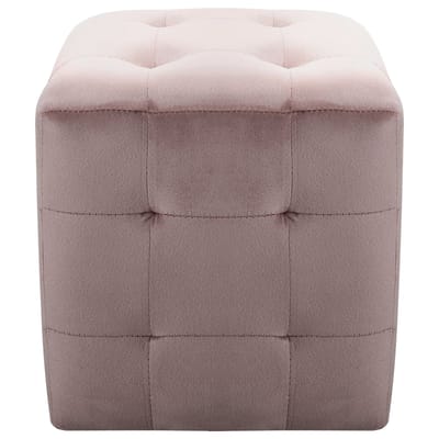 vidaXL - Poef - 2 - st - 30x30x30 - cm - fluweel - roze