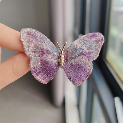 Nouvelles Broches Épingles Broderie Papillon Couleur Rêveuse Tempérament Charme Broches Pour Femmes Mode Bijoux de Mariage Cadeau gray