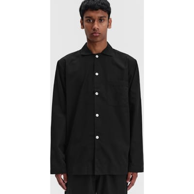 Tekla Unisex Poplin, Pyjamas Shirt All Black Maat: S | Overhemden Outlet | Unisex | Zwart