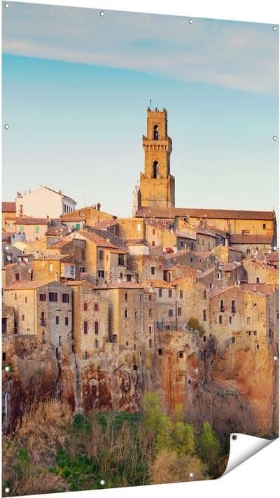 Gards Tuinposter Oude Stad in Toscane, Itali� - 120x180 cm - Tuindoek - Tuindecoratie - Wanddecoratie buiten - Tuinschilderij