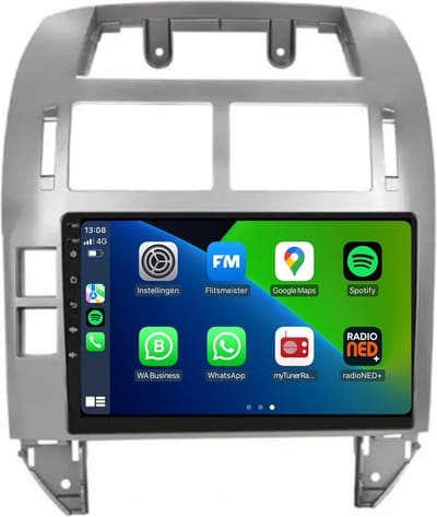 Carplay autoradio voor Volkswagen Polo | 1999 t/m 2009 | Zilver | Android 13 | Draadloos Apple Carplay & Android Auto | 2GB + 32GB | 8-Core processor | Davilon | 2025 model | 1999 2000 2001 2002 2003 2004 2005 2006 2007 2008 2009 | Bluetooth & Wifi