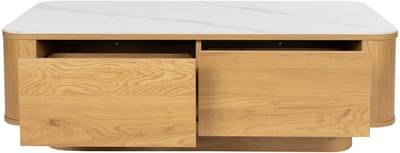Housecraft Living Almira Salontafel 120x60 cm Marmerlook/ Naturel