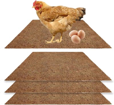 Nest Mats Kip - Kippenmatten Bodembedekking - Optimale Legomstandigheden - Natuurlijke Vezels Vochtabsorberend - 20 x 20 cm - Natuurlijk