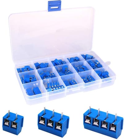 Dailygoods - PCB Schroefterminal Blokken - 100 Stuks - 2/3/4 Pin 300V 16A - Blauw - Elektronische Componenten - Voor PCB Verbindingen - Kleur Blauw