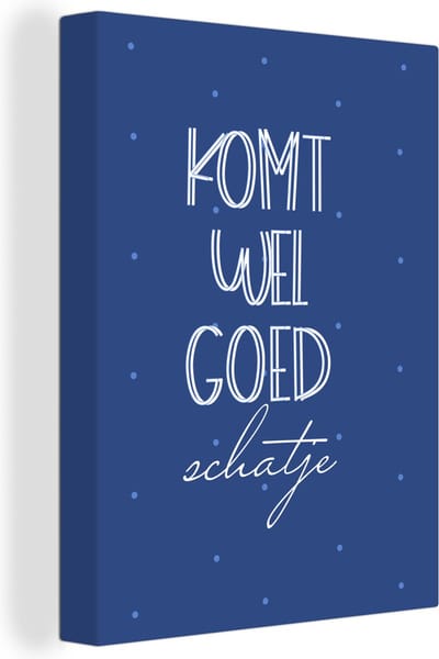 Canvas Schilderij Beterschap - Spreuken - Liefde - 30x40 cm - Wanddecoratie
