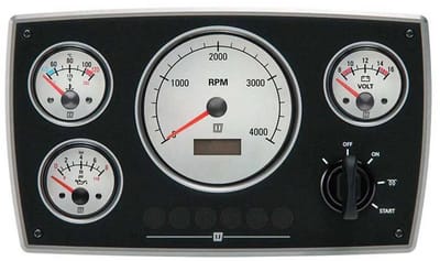 VETUS MPA34 aluminum wit Motorpaneel 12V | MPA34KBW25