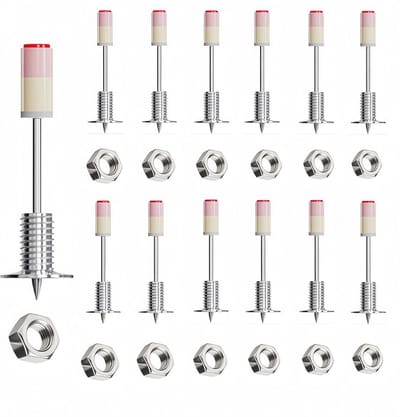 200 Stuks Nagelpistool Schroefdraadschroeven en M8-Moeren Set voor Betonnen en Stalen Muren - 7,3 mm Diameter