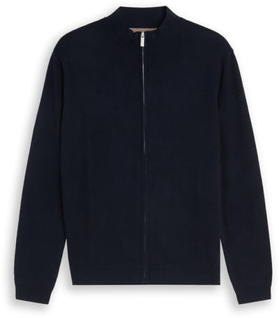 Tom Tailor - Gebreid vest met zijde - Maat XL - sky captain blue