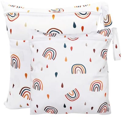 Dailygoods- Luiertas Waterdicht - Wasbare Luiertas - Natte Tas - Herbruikbare Luiertas - 2 Stuks - 36x30 cm / 30x28 cm - Milieuvriendelijk - Wetbag