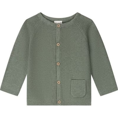 Prénatal newborn vest brei Dark Green Melange 50 unisex