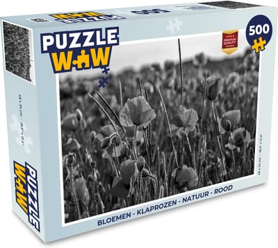 Puzzel Bloemen - Klaprozen - Natuur - Rood - Legpuzzel - Puzzel 500 stukjes