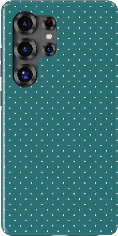 Micro Dots Tough Hoesje Samsung Galaxy S25 Ultra | Geschikt Voor Mag | Stippen Motief Backcover Samsung Galaxy S25 Ultra Deep Teal