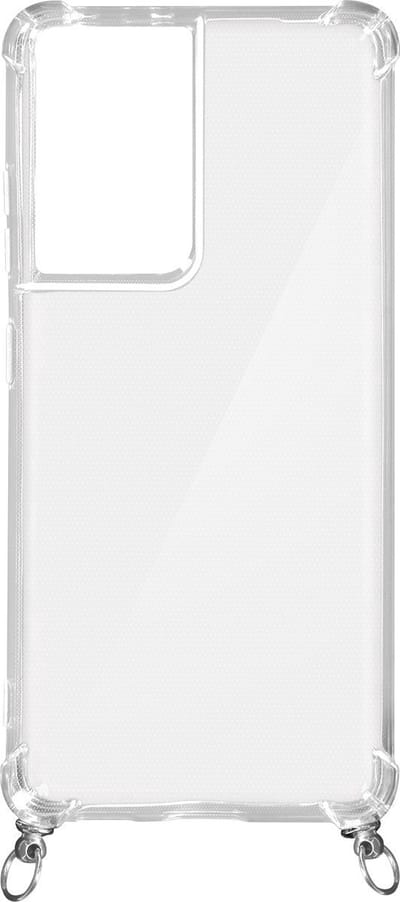Jumada's - Hoes geschikt voor Samsung Galaxy S21 Ultra met onze premium Anti-Shock Siliconen Backcover - Stevig zwart koord voor extra grip - Duurzaam en schokbestendig - Set van 3